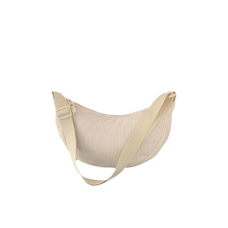 Japanese Single Dumpling Bag Corduroy Autumn and Winter New Women's Shoulder Bag Men's Satchel Underarm Bag Lightweight