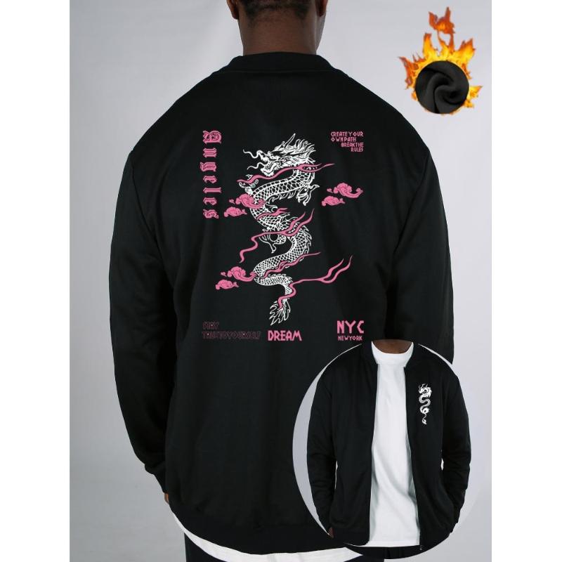 

Baseball Jacket, Fleece Lined, Solid Color, Cotton Blend, Casual Daily & Sports Wear XXL чорний