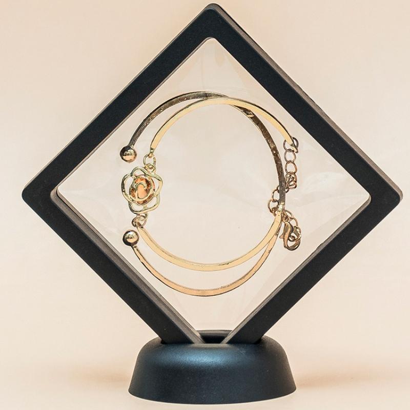 PE Film Suspension Frame Jewelry Buddha Bead Bracelet Packaging Box Anti Oxidation Jewelry Display Boxes 10pcs Sealing and Moisture Resistance