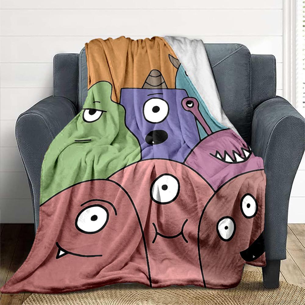 1pc Monster, Cartoon Blanket Warm, Cozy, And Soft, Suitable for Sofas, Beds, Cars, And Office Use.Perfect for Camping And Travel, Making It a Great Gi