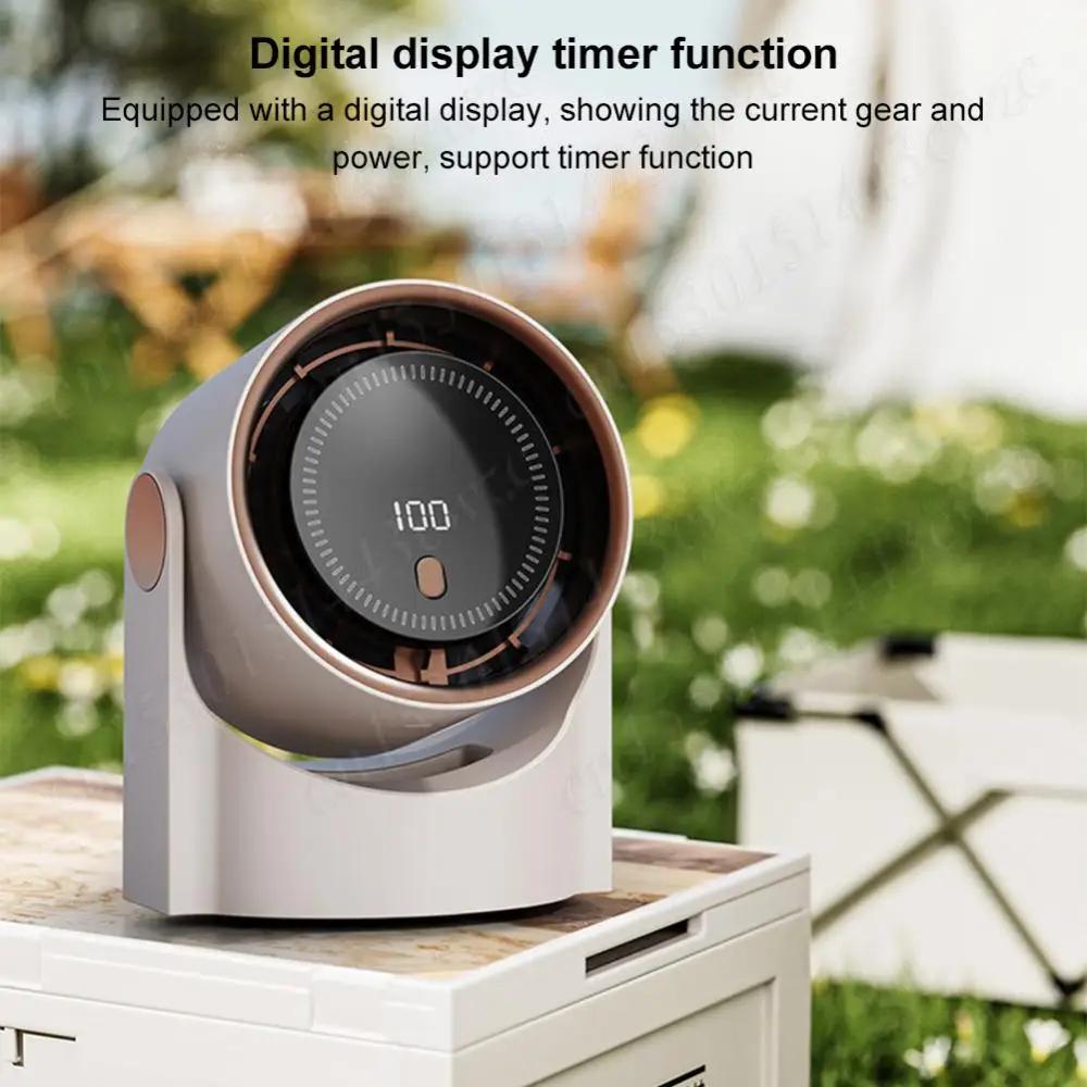 100Level Bladeless Fan USB Rechargeable Smart Electric Fan Personal Fan Digital Display Wall Mount Turbo Fan Desktop Cooling Fan