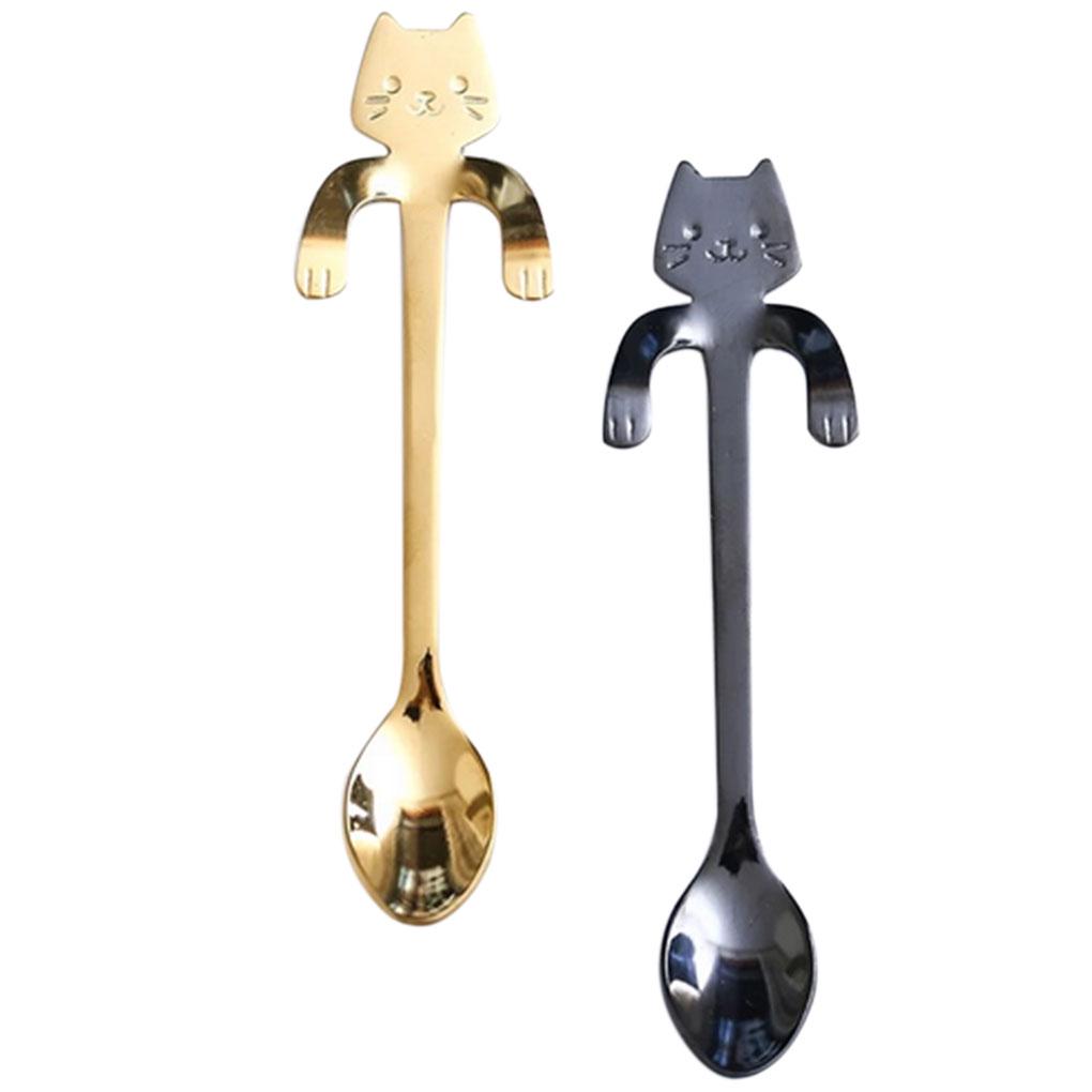 Cute Cat Coffee Spoon Stainless Steel Tea Ice Cream Spoon Teaspoon Xmas Gifts