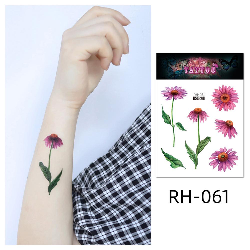 Waterproof Colorful Flower Tattoo Stickers - Disposable Tattoos
