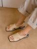 Nontheless Salt Button Flat Sandals Beige N-189/Bg