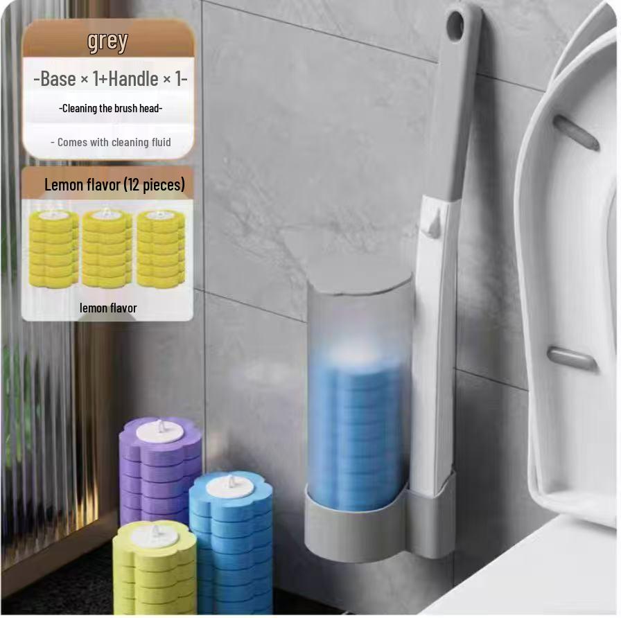 Wall-Mounted Disposable Toilet Brush Heads Set for Complete Bathroom Cleaning