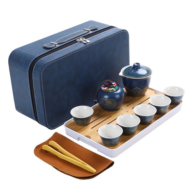Cestovní čajová souprava Jedna konvička Tři šálky Kuaike šálek Přenosná Kung Fu čajová souprava Malá souprava Kancelářská konvička Čajový šálek