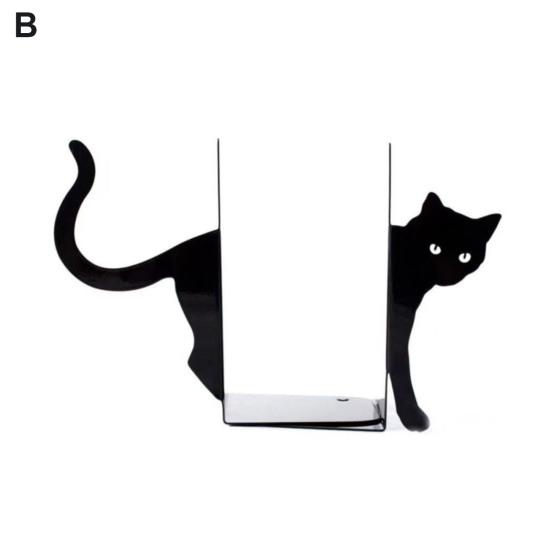 1 Paio di Fermalibri in Metallo Design Stravagante Gatto Fermalibri Decorativi Bordi Arrotondati Porta Libri Decorazione Ufficio Biblioteca