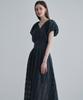 Leni And Mccoy See-Through Check Puff Sleeve Dress Ml08Op603Hjy