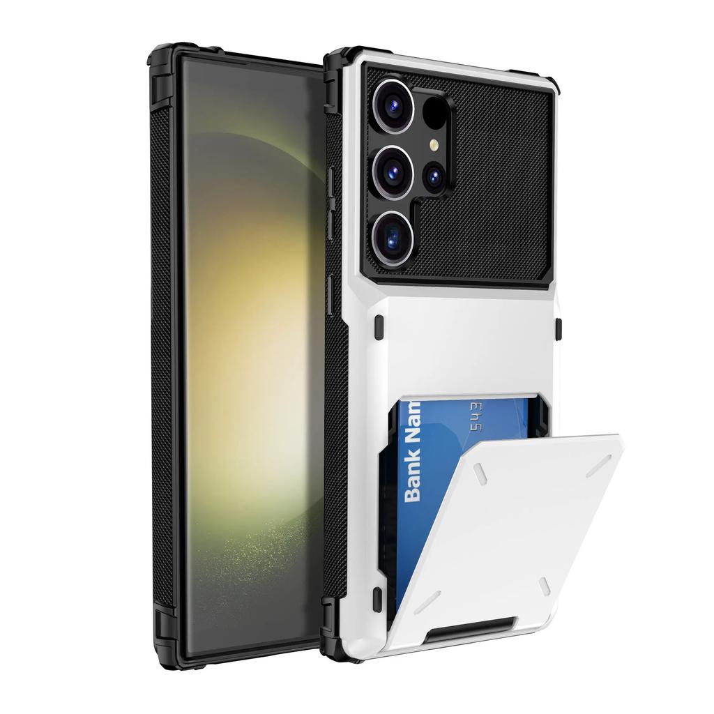 Do Samsung Galaxy S25 S24 Ultra S25 S24 Plus S24 FE Etui Portfelowe z Uchwytem na Karty, Dwuarstwowe Wytrzymałe Odporne na Wstrząsy Pokrowiec na Telefon