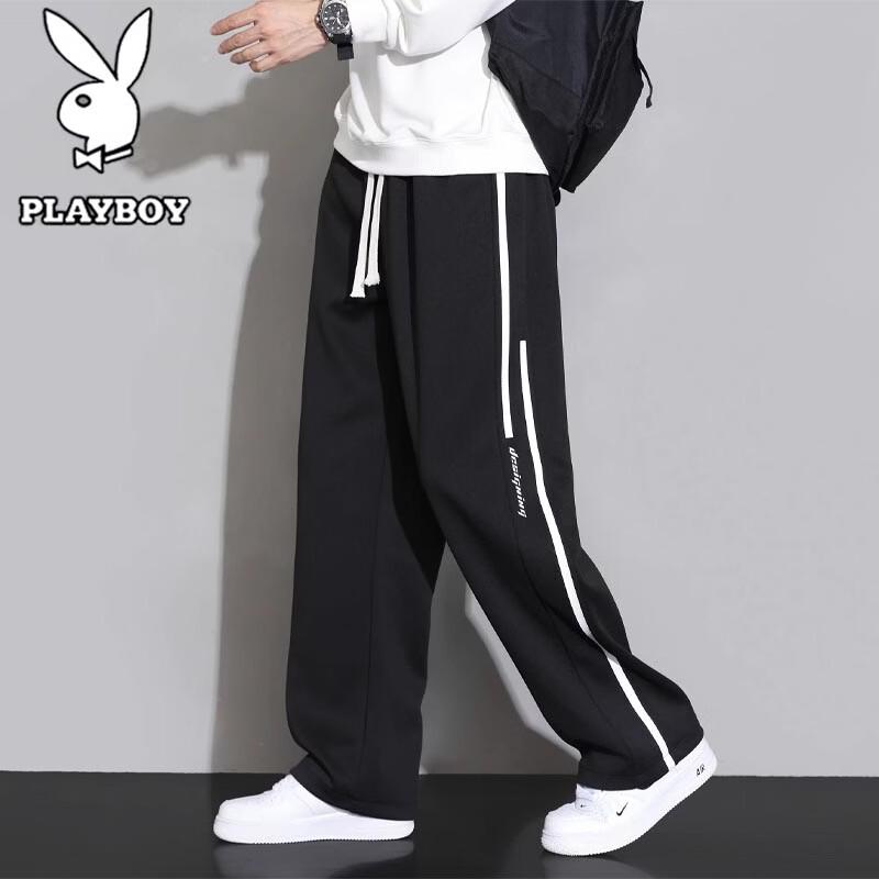 PLAYBOY Men s Summer Loose Straight-Leg Casual Pants 4XL