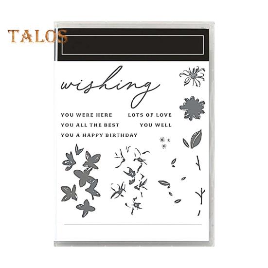 Stamps And Dies Set Reusable Silicone Stamp Carbon Steel Dies Flower Plants Animal Pattern Stamps Set for Greeting Card Making DIY Festivals Album