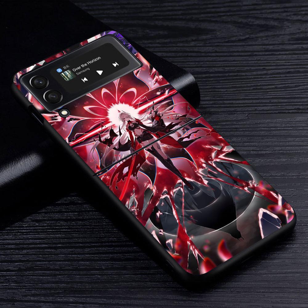 Raiden Bosenmori Mei Case for Samsung Galaxy Z Flip4 Flip3 5G PC Hard Phone Shell Z Flip 4 3 Black Coque Zflip4 Zflip3 Cover