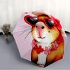 1pc Hamster SunglassesAutomatic Open/close Folding Umbrella, Compact Portable Travel Umbrella, Perfect Birthday/Holiday, Cute Umbrella Y021