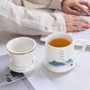 Ceramic Tea Brewing Cup with Lid - Ideal for Office and Gift Giving