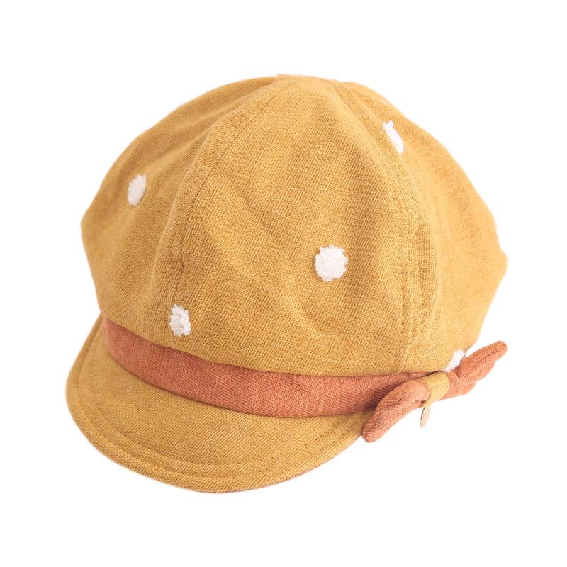 Dětský tečkovaný vzor klasický retro styl dětská čepice batole dívka podzimní mašlička barety klobouk