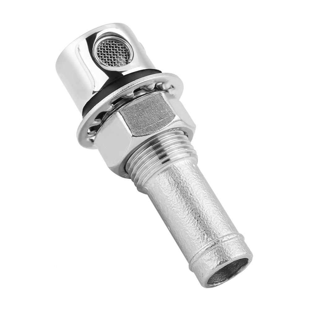 Stainless Steel Marine Boat Straight Fuel Gas Tank Vent With Mounting Gasket Hardware Fitting