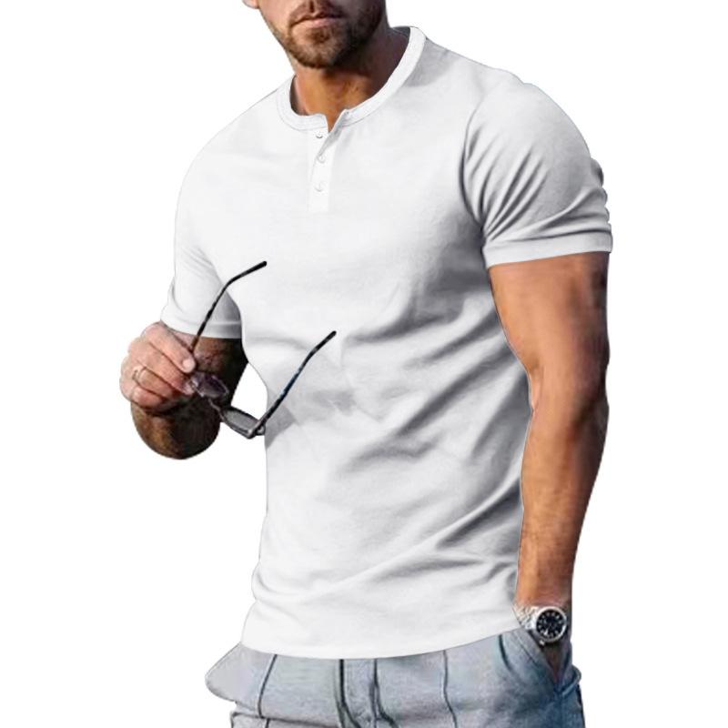 Sommer Neues Herren Kurzarm Rundhals Herren Slim Sportlich Lässig Halbarm T-Shirt Herren