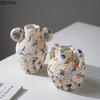 Creative Painted Rough Pottery Vase Minimalist Plant Pot Table Decoration Flower Arrangement Floral Vases Room Aesthetic Decor