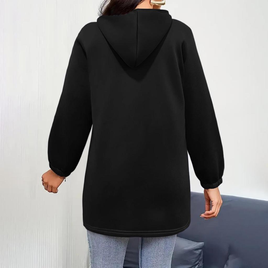 Fashion Women's Sweatshirt Pocket Zipper Long Hoodie Casual Jacket