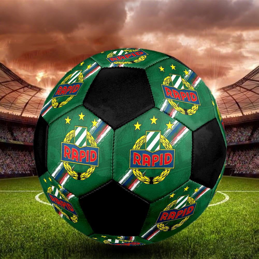 Rapid Vienna Soccer Ball Colorful All Ages Machine Stitched PVC Competition Ready Durable High-Bounce.SIZE5