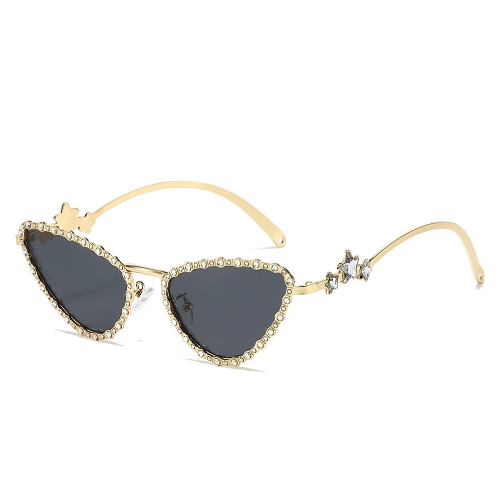 JYL TS Sunglasses Cat Eye Diamond Star Triangle INS/3764 B-7543 пейна серый