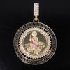 European and American New Rotatable St. Jude Alloy Pendant, Alloy Diamond-encrusted Personalized Hip-hop Style Necklace Jewelry
