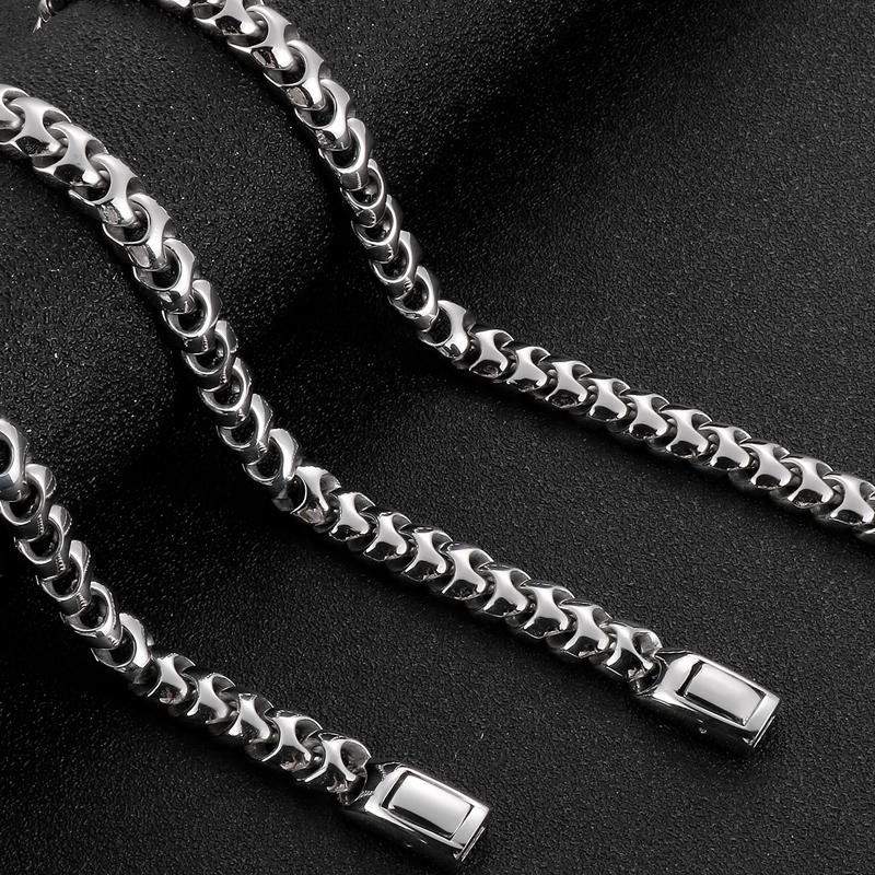 9MM Wide Curb Chain Man Necklace Polished Stainless Steel 50/60/70CM Long Men's Keel Chains Necklaces Choker Wholesale Items