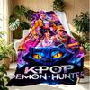 KPop Dämonenjäger Muster Decke für Heimdekoration, Bett, Sofa, Auto Reisen, Camping, Geeignet für Alle Jahreszeiten, Geburtstags-Weihnachtsgeschenk