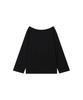 Lotaib Off-Shoulder Crack Logo Long-Sleeve - Black