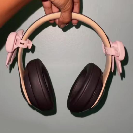 3D Bows Decor for Headphone Cute Bow Coquettish Headphone Clip Attachment Accessories Earphone Decoration for Women