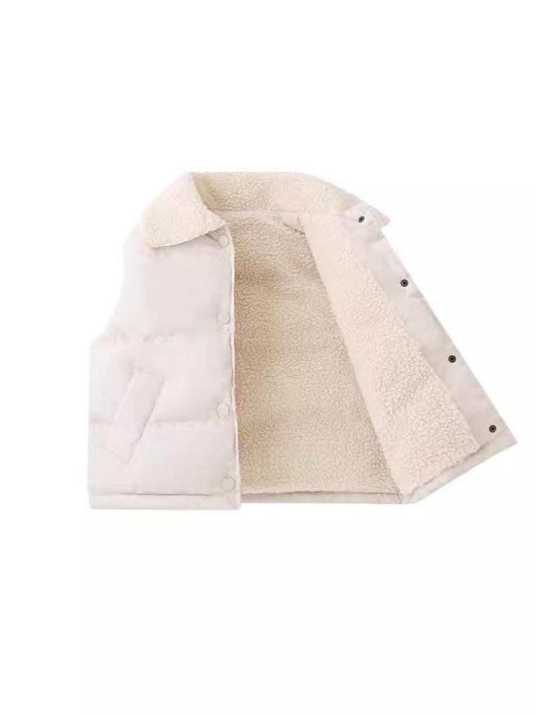 2025 Child's Fleece-Lined Down Cotton Winter Vest: Warm & Thick for Autumn/Winter