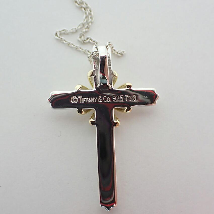 [Used] TIFFANY/Tiffany 925/750 Cross Pendant/necklace/g467-32