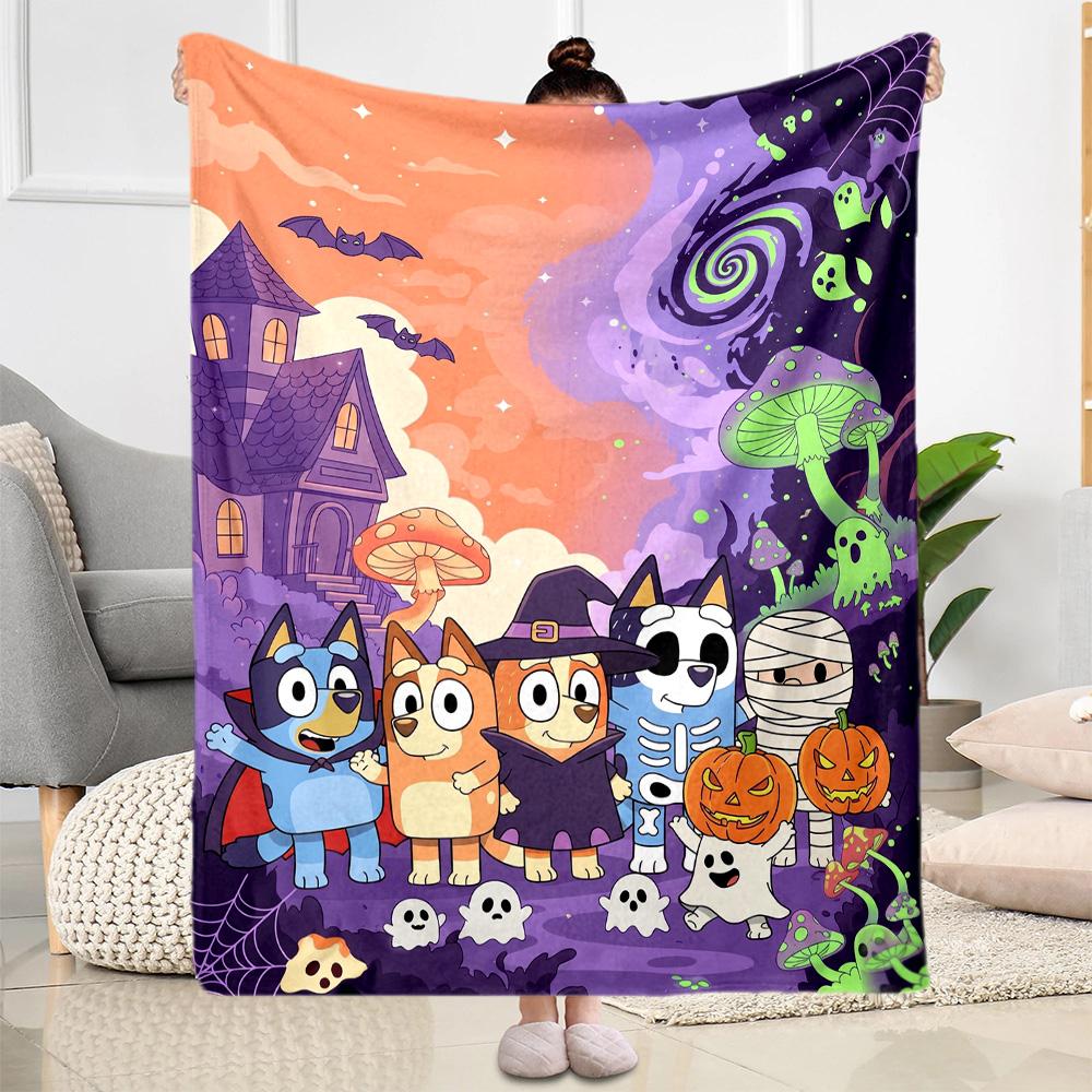 Halloween Costumes Bluey Blanket Durable Comfort Perfect for Chair Bedding Couch for All Seasons Digital Print Gift for Travel Home Birthdays