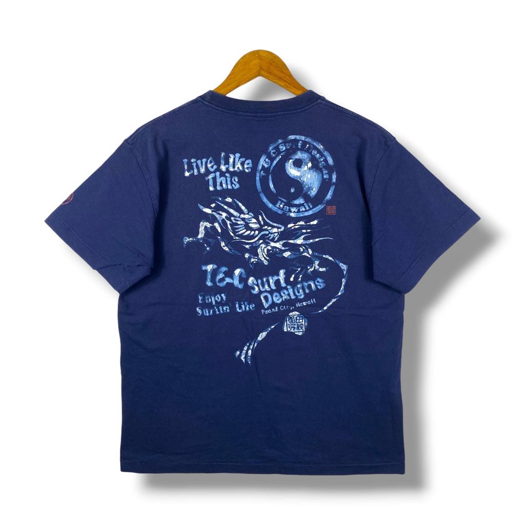 Vintage 90s T&C Surf Designs Live Like This Graphic Tee Shirt Large Size