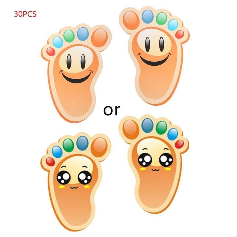 62KD 15 párů Dětské podlahové samolepky Dětský pokoj Ložnice Obývací pokoj Samolepicí Obtisky s otisky stop pro sociální odstup