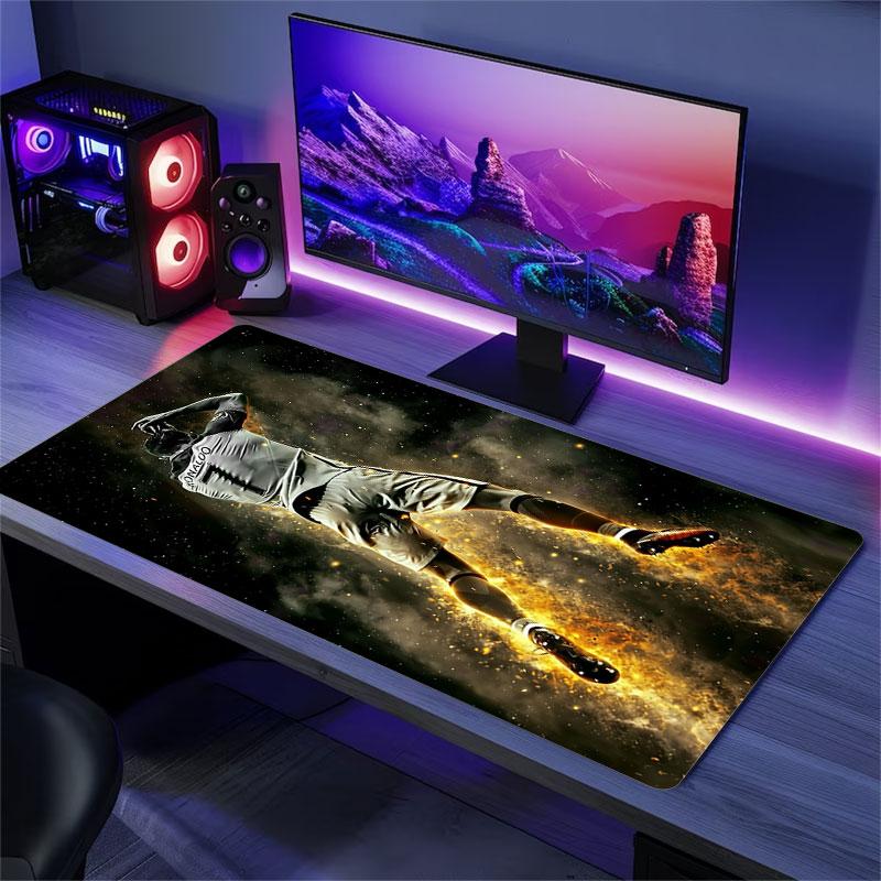 CR7 Mouse Pad, Large Gaming Desk Mat, Non-slip XXL Mousepad for Laptop & Tablet, Mini PC Playmat with Stitched Edges