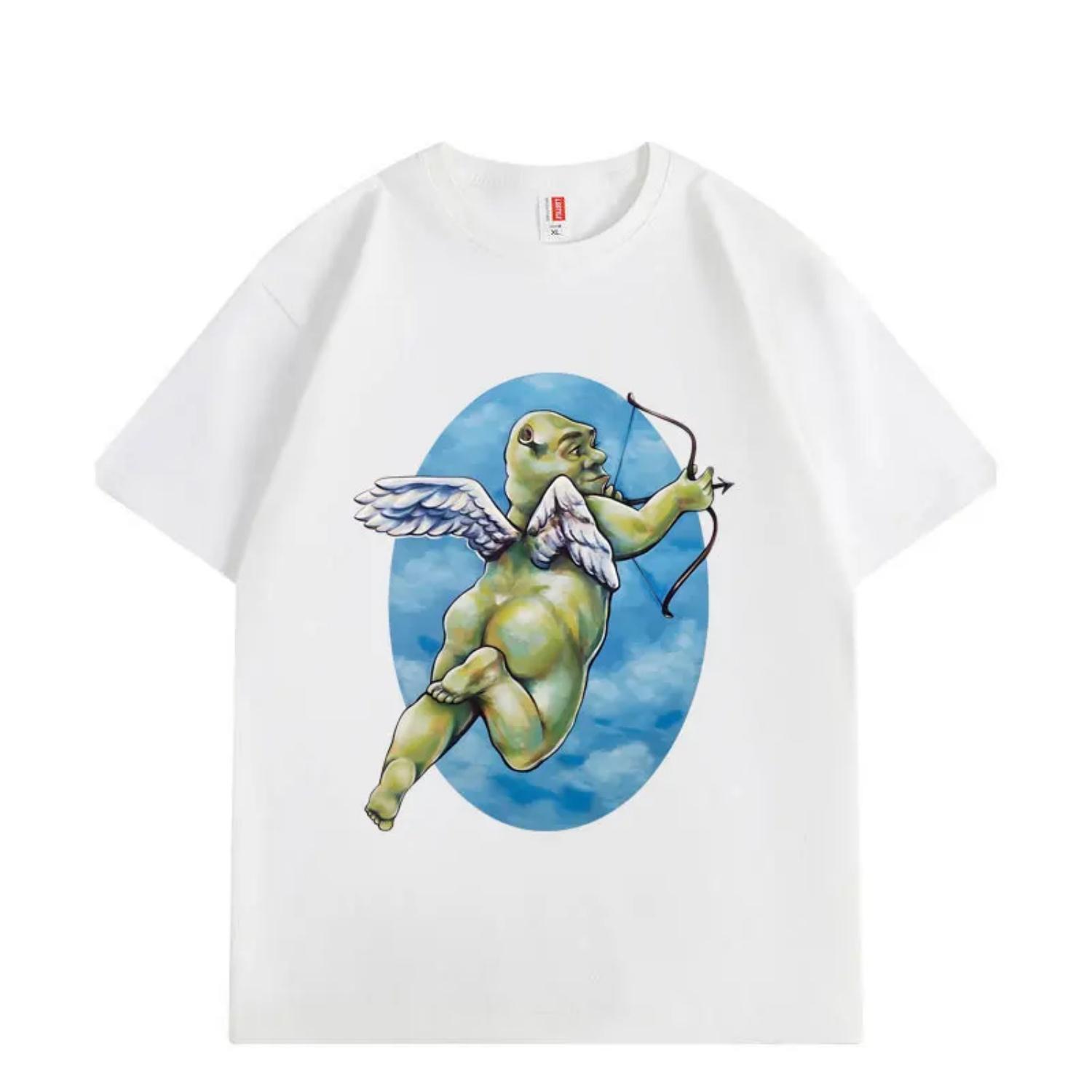 

2026 New Cherub Shrek Funny Meme T Shirts High Quality Fashion Oversized T-shirt Men Women Casual Cotton Short Sleeve T-shirts S чёрный