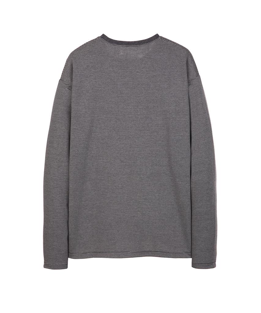 IL CORSO Dual Stripe Reversible Long Sleeve Charcoal Grey Iets5F003Cg