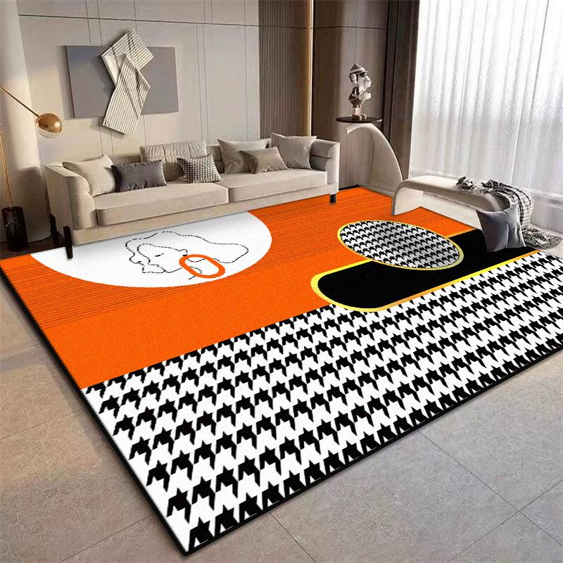 Geometric Orange Large Carpets for Living Room Light Luxury Home Sofa Soft Rug 200x300 Decoration Bedroom Children Non-slip Mat