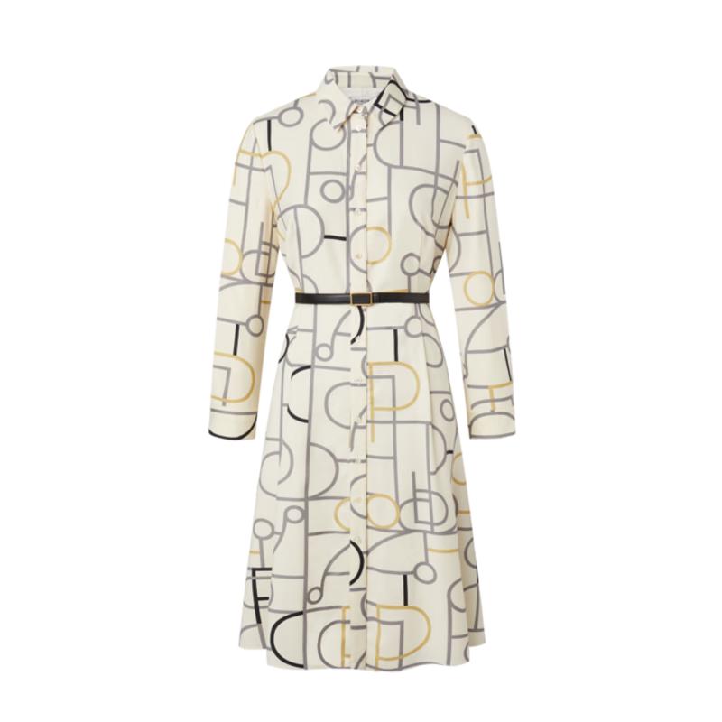 

PORTS Women s Printed Wool H-Line Dress M