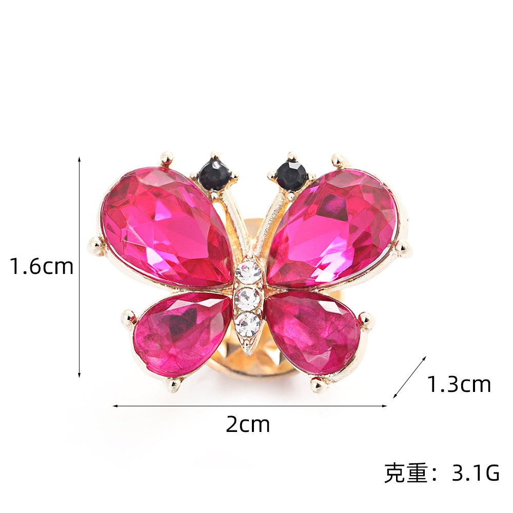 Red crystal butterfly small brooch niche design, suit accessories anti-light pin ins wind neckline decoration