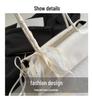 2025 New Oil Wax Leather Bowknot Baguette Bag for Women - Spring/Summer Fashion Simple Texture Underarm Shoulder Bag