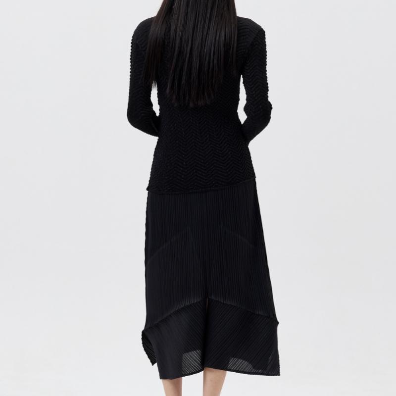 Pleats Me Slit Detail Pleated Skirt Ppskm126004