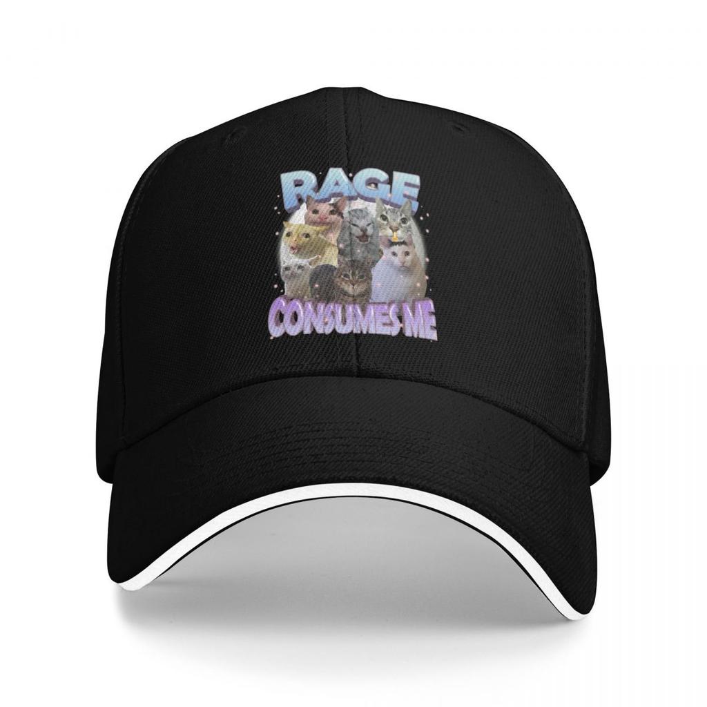 Baseball Caps Rage Consumes Me Absurd Cat Meme Retro Customized Unisex Sport Spring Caps