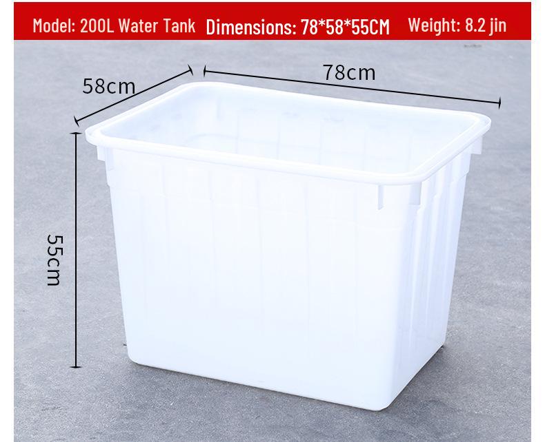 White 90-400L Thickened PE Square Water Storage & Aquatic Tank