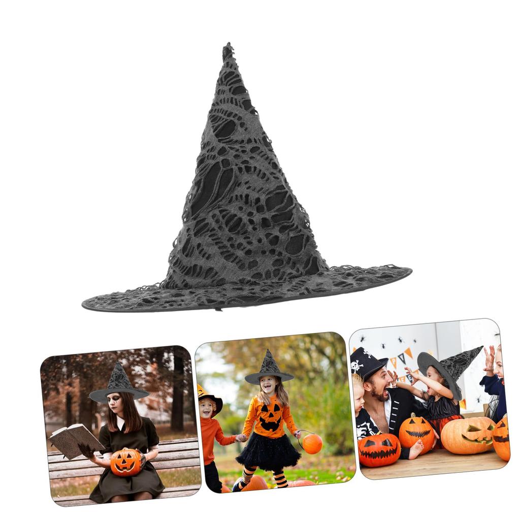 Halloween Hat Party Decorations Curved-Corner Tulle Pumpkin Print Hat Halloween Decorations Halloween Hats Halloween Props