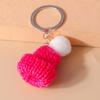 Cute Hand Knitted Christmas Hat Keychain Crochet Key Ring Pendants for Women Girls Handbag Decor DIY Jewelry Gift