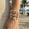 Luxury Imitation Pearl Heishi Beads Bracelet Set for Women Delicate Starfish Shell Layered Handmade Chain Beach Jewelry Gift