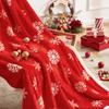 Christmas Reindeer Throw Blanket Double Layer Thicken Fluffy Soft,Warm,Fleece Flannel Santa Claus Snowman Blanket Home Gift