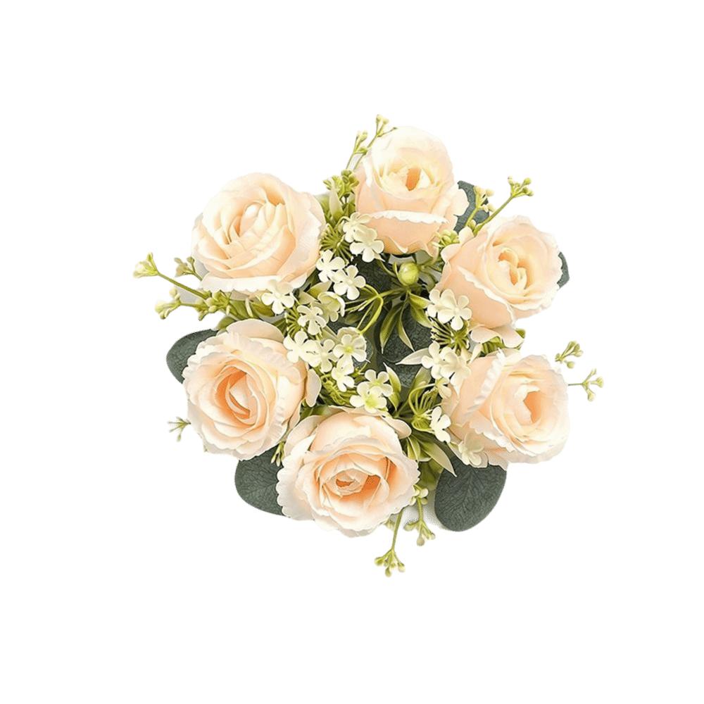 23/33cm Size Artificial Flowers Wreath Silk Material Garland Style Artificial Flowers Garland Wreath Shape Silk Fake Flower